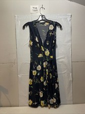 Hail3y 23 Navy Blue Floral Wrap Dress Women’s Size M