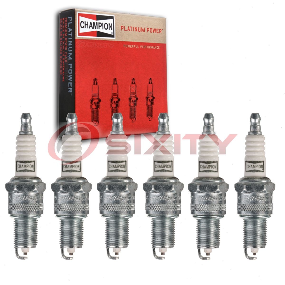 6 pc Champion Platinum Spark Plugs for 1968-1974 Dodge D200 Pickup 3.7L L6 nw