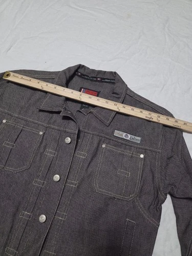 Propain Urban Culture  Mens  Black Denim Front Button Jacket Cotton Longsleeve M image 11