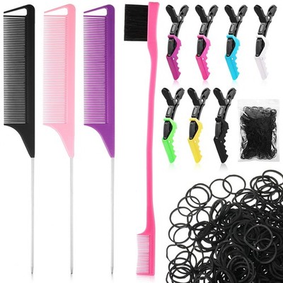 12 Piece Hair Styling Set for Women Girls, Including Rat Tail Combs, Alligato...