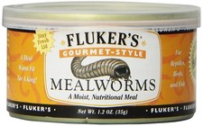 Fluker's Gourmet Mealworms, Canned Food for 1.23 Ounce Pack of 1 , No Color