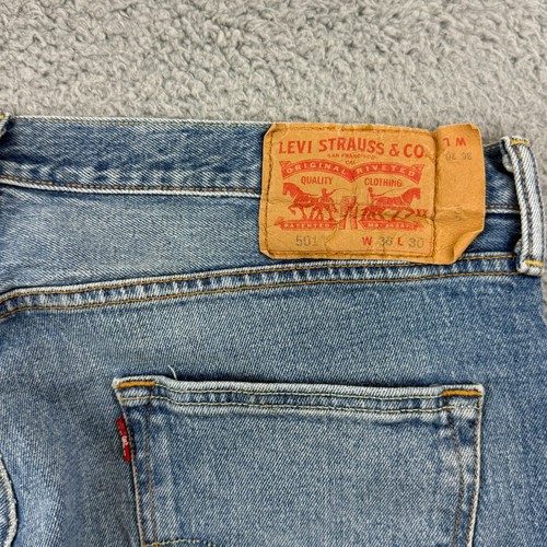 Vintage Levi's 501 Jeans Herren 30 x 30 blau Denim gerades Bein Knopfleiste Skater Y2K - Bild 8 von 12