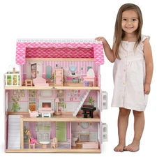 Delta Children Little Gem Dollhouse - 3-Story Dollhouse with 4 Rooms - Includ...