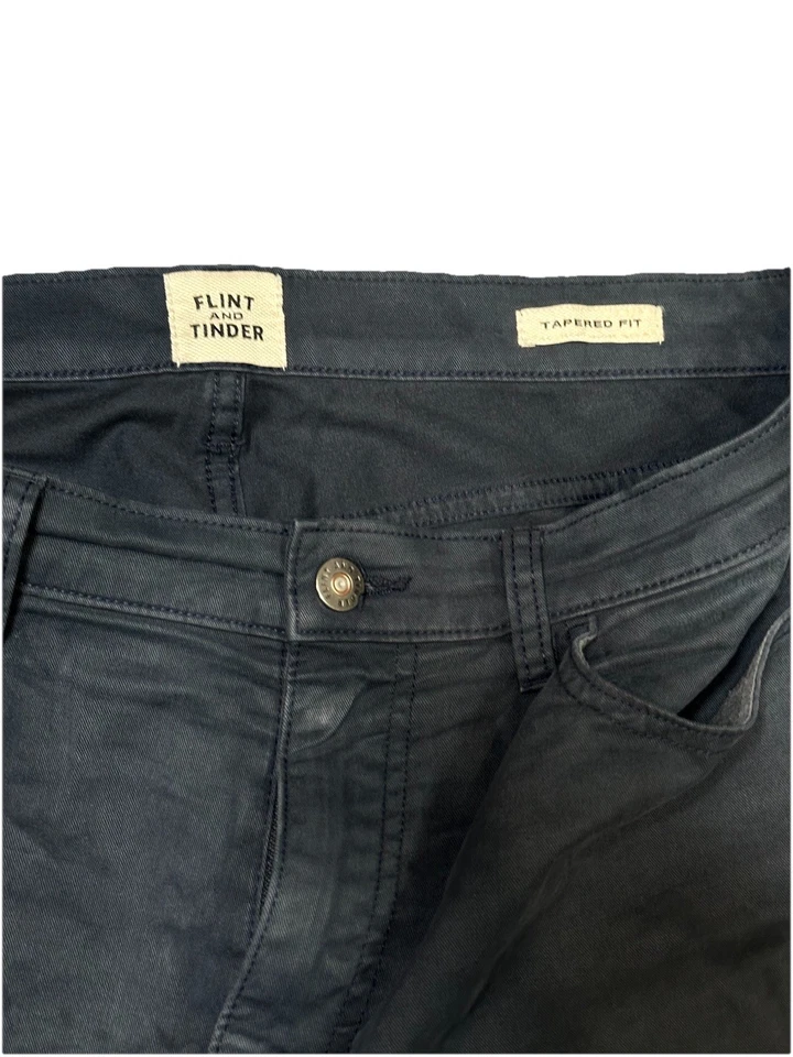 Pantalones Chinos Flint And Tinder Azul Marino 5 Bolsillos Calce Cónico Preppy Minimalista 34x32 Foto 3 de 4