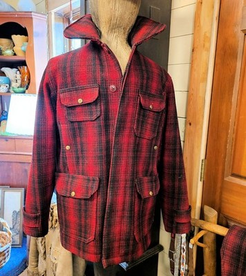 1930s Woolrich Buffalo Plaid Mackinaw Hunting Coat, Jacket and