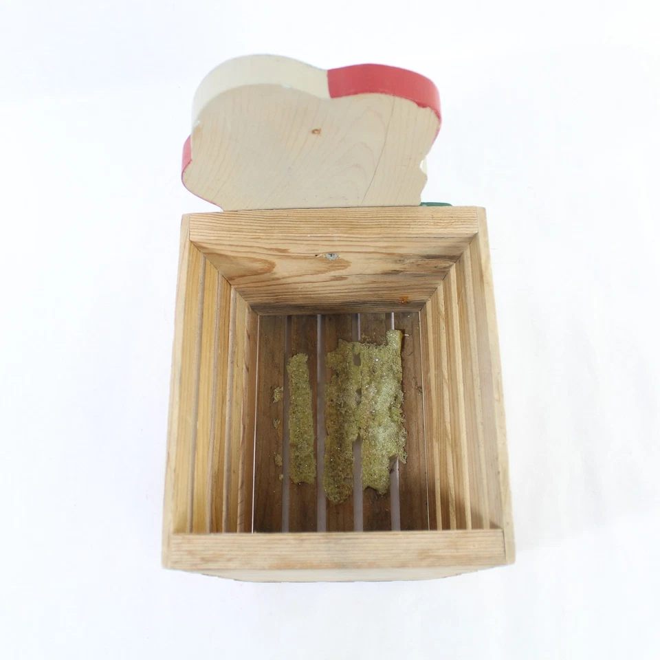 Wooden Christmas Basket Box with Mouse - Holiday Decor, Pre-Owned - Image 4 of 4