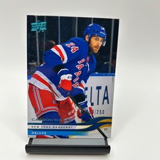 2025-26 UD Series 2 #370 Carson Soucy Deluxe /250 New York Rangers