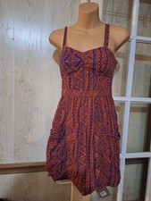 American Eagle AE Dress Spaghetti Strap Mini Size 0 Side Zip Geometric Patgern