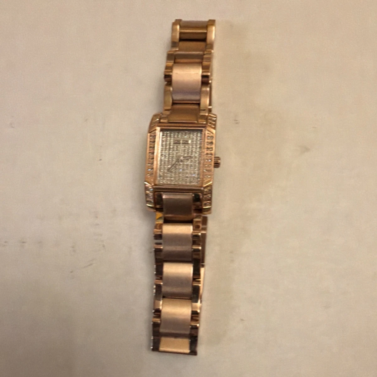 Vintage Croton Rose Gold-Tone Square Diamond Case Sapphire Crystal Women\'s Watch FINALE Diamond Case with Mother of Pearl Dial Ladies Swiss  main image 2