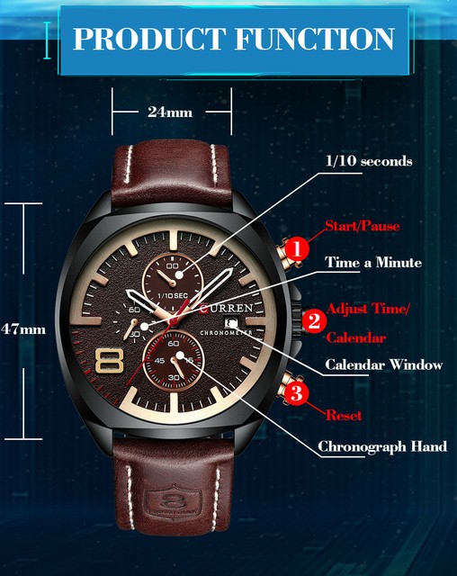 Curren 8324 Sports Watches Fashion BRAND Luxury Analog Quartz ...