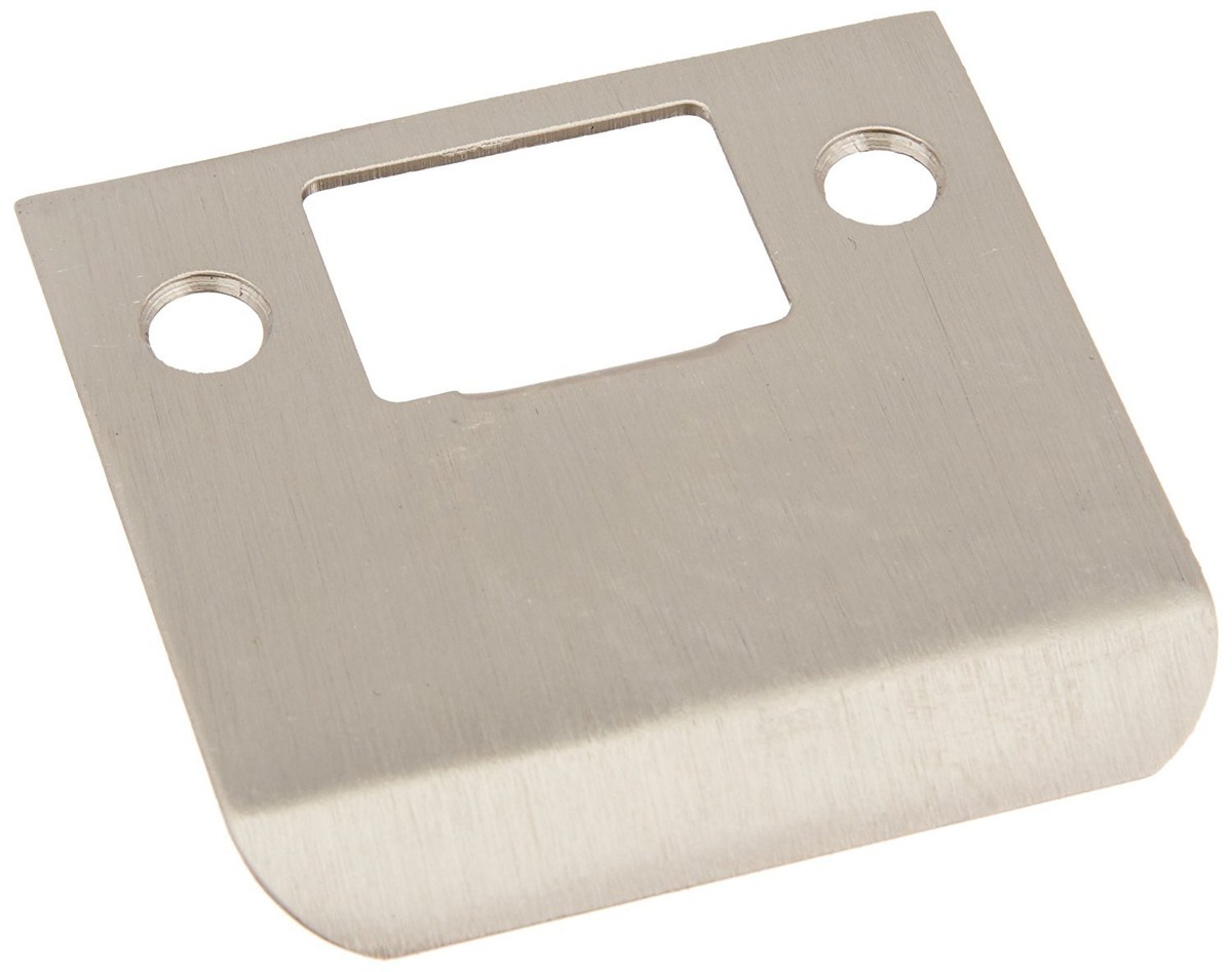 TEHAUX 4-Pack Stainless Steel Deadbolt Strike Plates – Extended Lip, Silver, Easy Install For Door Alignment