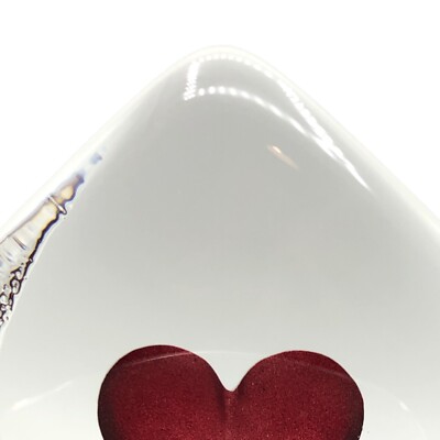 Mats Jonasson  ハート　ガラス　置物　希少　赤 Vintage Mats Jonasson Maleras Handblown Crystal Medium Heart