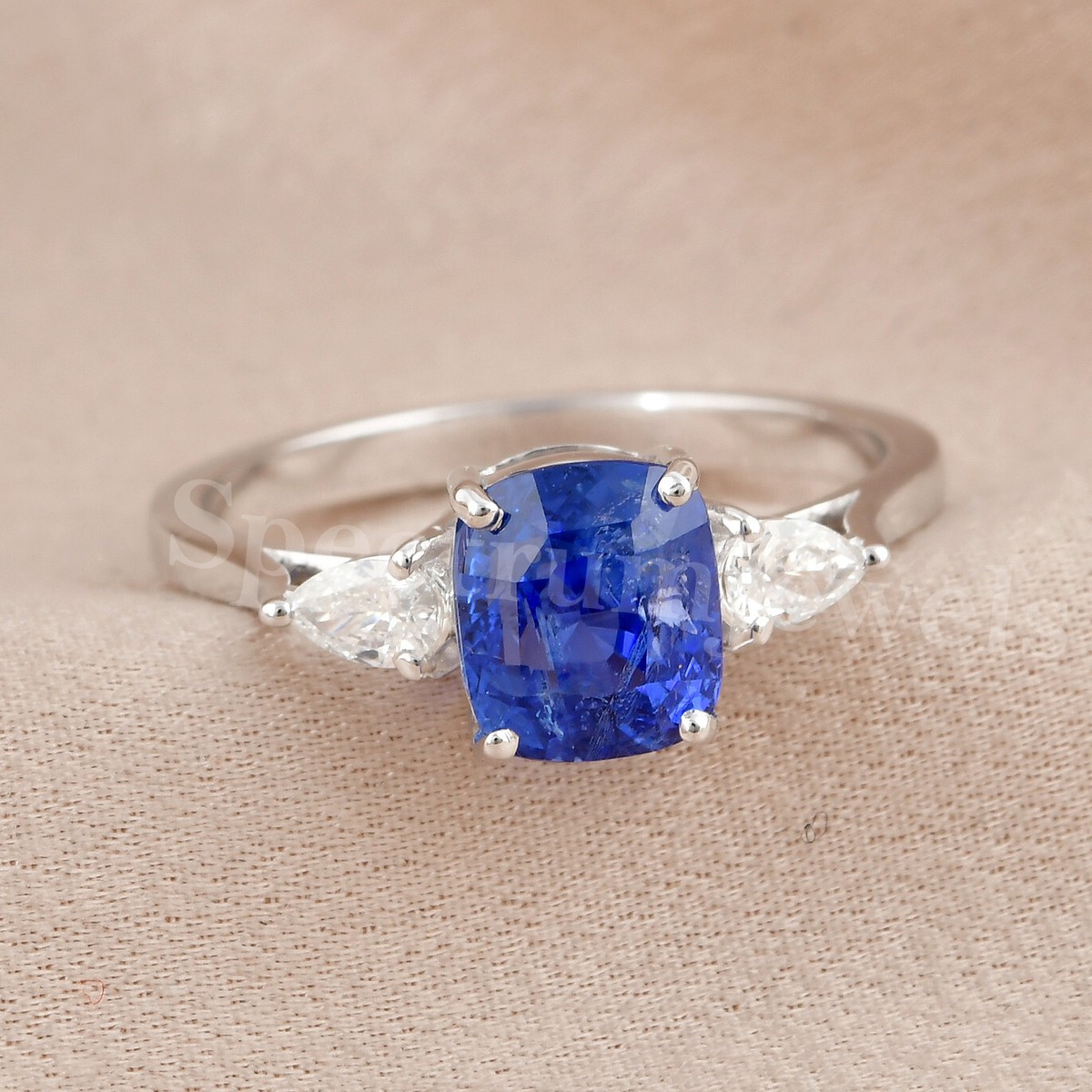 Diamond Blue Sapphire 2.76 tcw Watch Estate Vintage Platinum 2.76 TCW Cornflower Blue Sapphire  main image 3