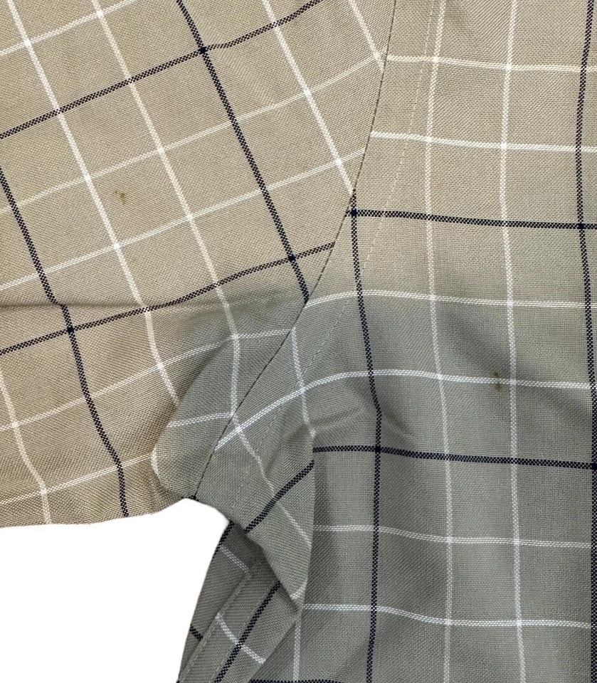 Camisa abotonada St. John’s Bay para hombre talla L grande bronceada a cuadros manga corta Foto 2 de 4