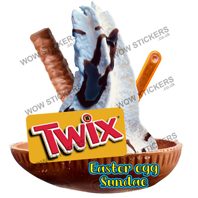 Eiswagen Aufkleber Twix Osterei Eisbecher Whippy Decals