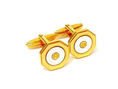 Dunhill Manschettenknöpfe in Gold mit Silber