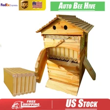 Complete Bee Hives Starter Kit 7 Auto Seep Frames + Beekeeping Supplies Bee Box