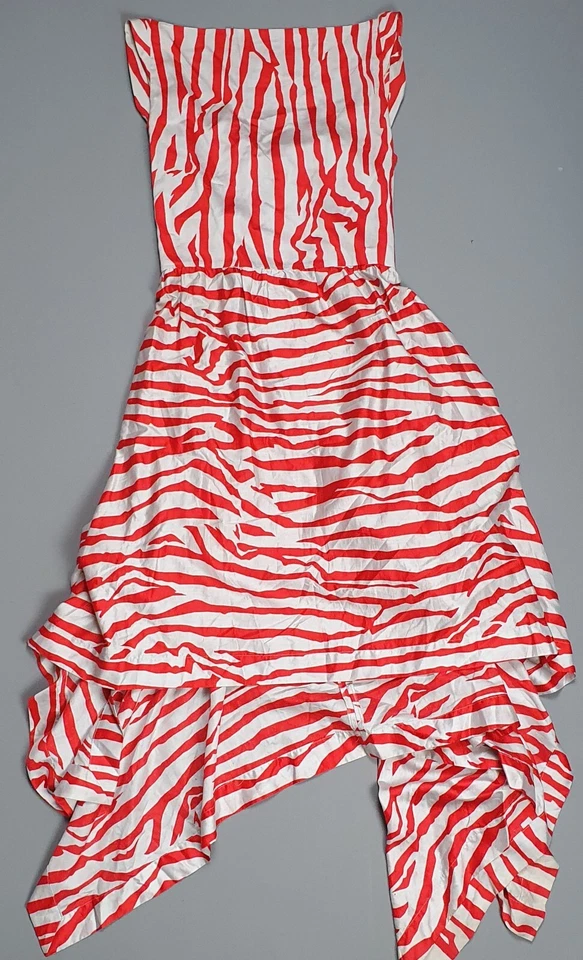 VIVIENNE WESTWOOD 40 - UK 8 Vestido Estilo Corsé Lechera Algodón Corpiño Rayas Foto 2 de 4