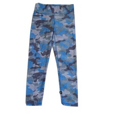 Terez Blue Gray Heathered Camo Print Capri Leggings Size XS Camoflauge USA