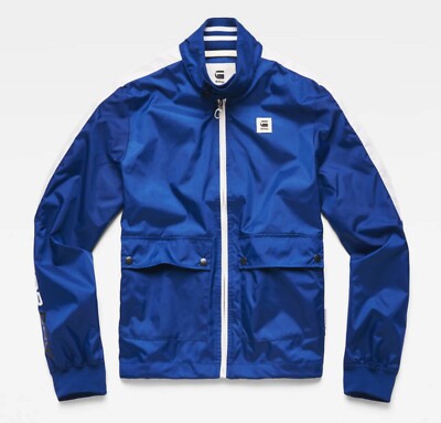 G-Star Raw Men's Hudson Blue Meson Biker Overshirt Bomber Jacket