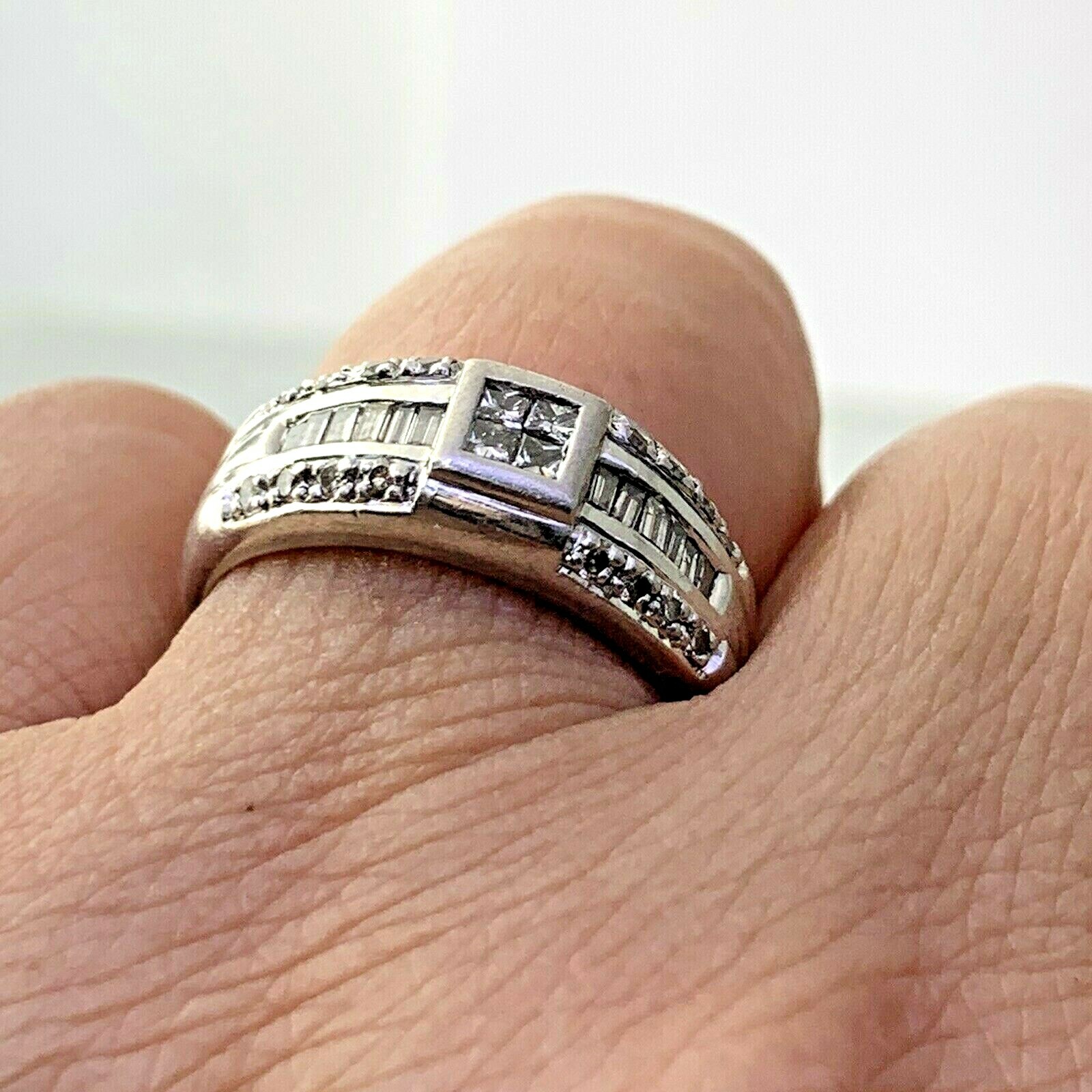 Diamond Stackable Wedding Band Ring in Platinum  … - image 4