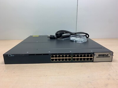 Cisco WS-C3560X-24P-S PoE+ 24-Port Gigabit Network Switch w/ 1 C3KX-PWR-715WAC