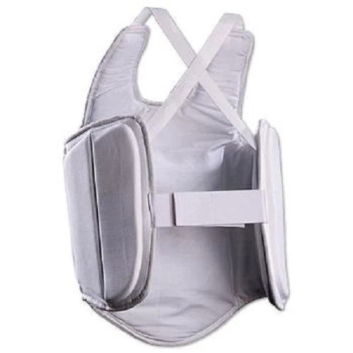 Ultra Lite Chest Guard Body Protector for Karate Tae Kwon Do Youth Adult - White - Image 2 of 3