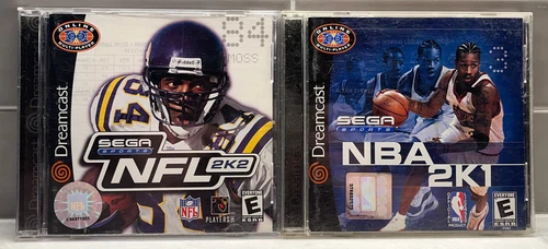NFL 2K2 (Sega Dreamcast, 2001)w/ manual + Sega SportsNBA 2K1 W/ manual BUNDLE