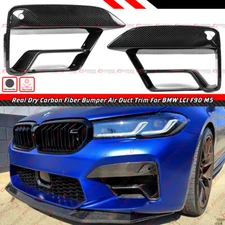 FOR 21-23 BMW F90 M5 LCI DRY CARBON FIBER FRONT BUMPER AIR DUCT INLET VENT TRIM