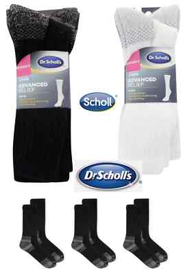 Scholl's Women's Advanced Relief Blister Guard Crew Socks, (3