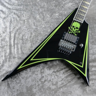 EDWARDS E-ALEXI GREENY Black Lime Green Pinstripe & Skull Electric
