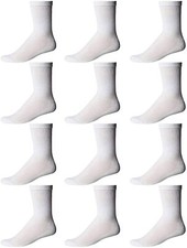 12 PK Yacht  Smith Kids Premium Cotton Crew Socks White Size 4-6 Boys Crew Sock
