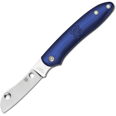 Spyderco Roadie Einhandmesser mit 5,4 cm Klinge aus Edelstahl und blauen Griffen