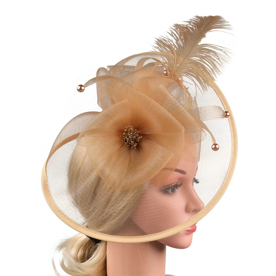 Sombrero Kentucky para Niñas Mujeres Clásico Derby Fascinator Años 20 50 Sombrero de Fiesta del Té Foto 4 de 4
