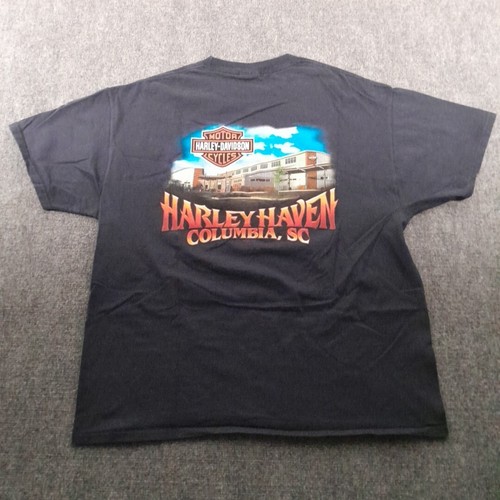 Harley Davidson T Shirt Herren XL Blau Columbia South Carolina Biker Motorräder - Bild 2 von 10
