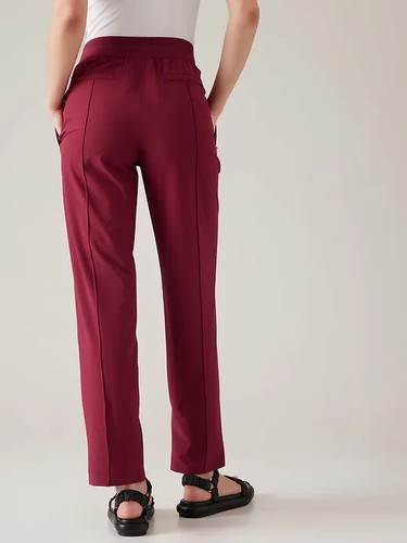 Athleta 4 (S SMALL) Brooklyn Heights High Rise Pant, Coffeeberry Red Lightweight - 第 2/4 張圖片