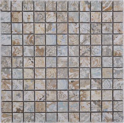 Mosaïque De Céramique En Grès Multicolore Mat – 25x25 Mm, 10 Tapis, Résistant Au Gel, Pour Sol Et Mur