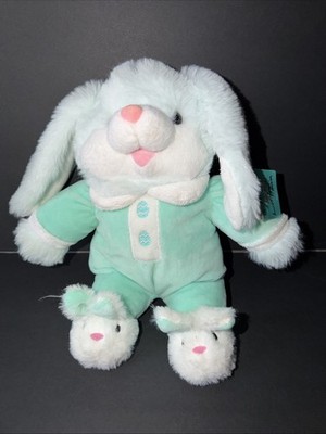 Walmart Way To Celebrate Rabbit Teal Pajama Bunny 13'' Plush Stuffed Animal Toy