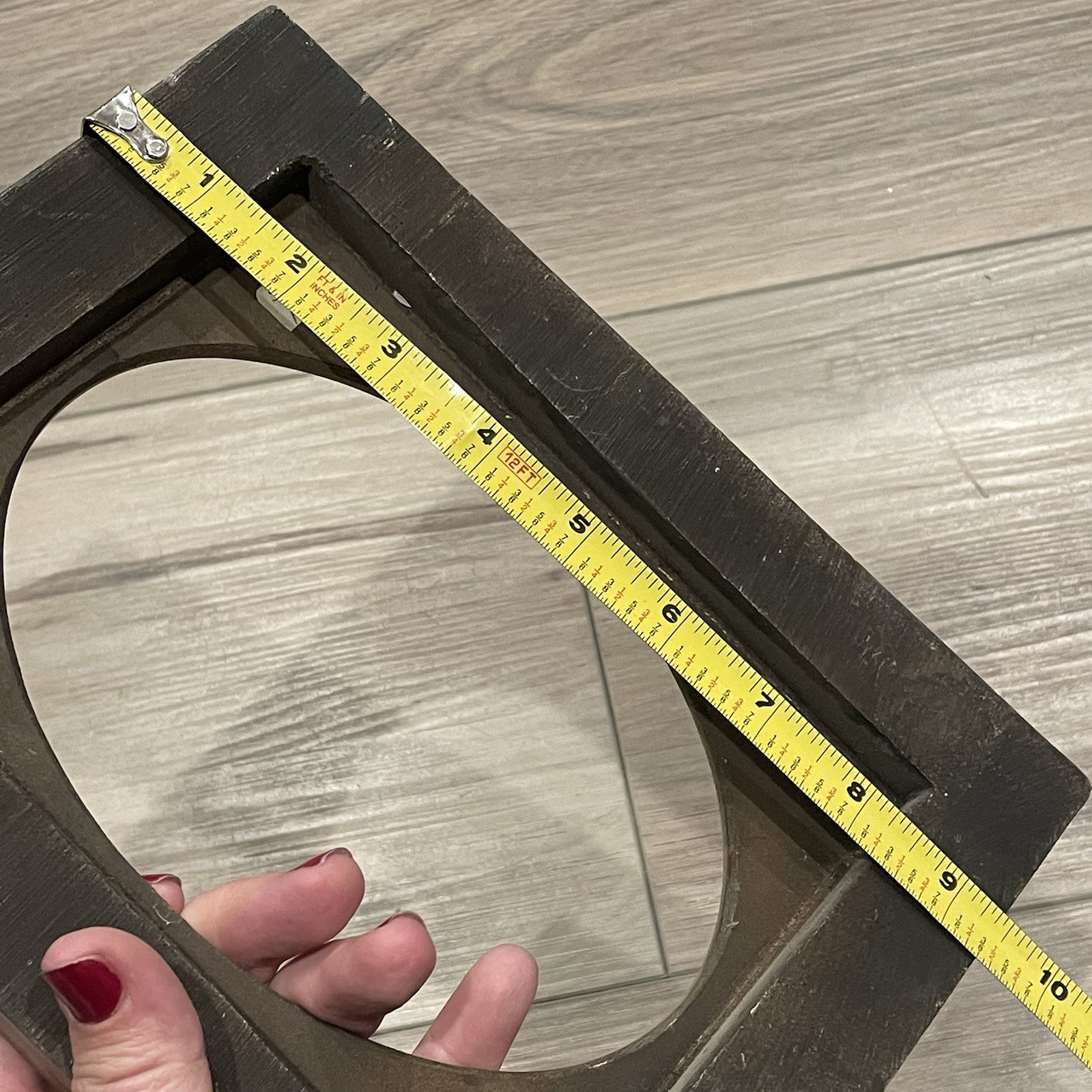 Vtg 5x7” Wood Ornate Carved Rectangle Oval Gold Gilded Frame 9.5x7.5” No Glass