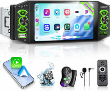 Car Stereo with Wireless Apple Carplay Android Auto, 5" IPS Single Din Touchsc