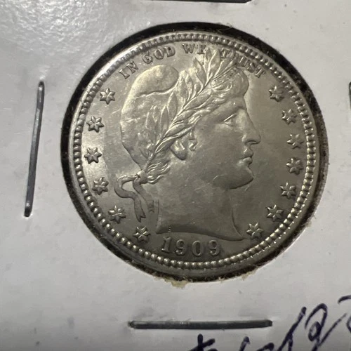 1909 D Barber Silver Quarter VF