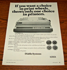 1981 XEROX Diablo 630 Systems Printer Magazine Print Ad print wheels