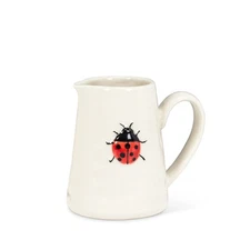 Abbott Collection 27-SMIDGE-Bug Ladybug Mini Jug, 1 EA, Ivory