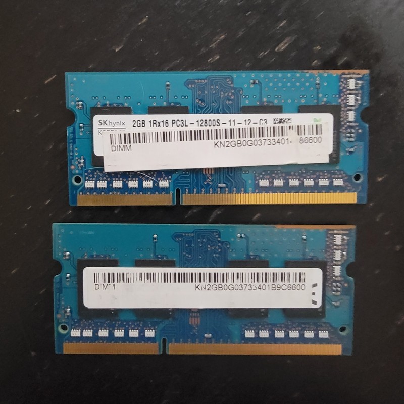 2 x 2GB SDRAM  Sodimm Memory kit - Laptop 1Rx16 PC3L 12800S