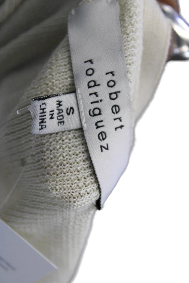 Robert Rodriguez 女式开衫米色 Mercerized 棉 V 领 S 码 — 第 4/4 张图片