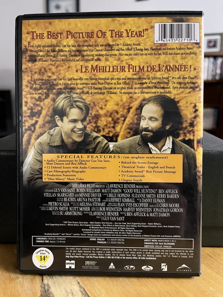 Good Will Hunting DVD EUC One Owner Matt Damon Ben Affleck Dir by Gus Van Sant - Image 2 of 3