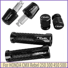 Motorcycle Handlebar Grip Bar End Cap Tire Valve For HONDA CMX Rebel 250 300 450