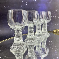 Vintage Rosenthal Thomas Set/4 Bacchus Crystal Beehive Stem Wine Glasses 5.25”