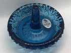 Vintage Fenton Signed Blue Pressed Glass Ring Holder