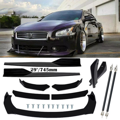 Front Bumper Lip Spoiler Rear Lip Gloss Black For Nissan Altima Sentra Maxima B